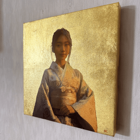 箔景色-美人画 (227㎜×227㎜)