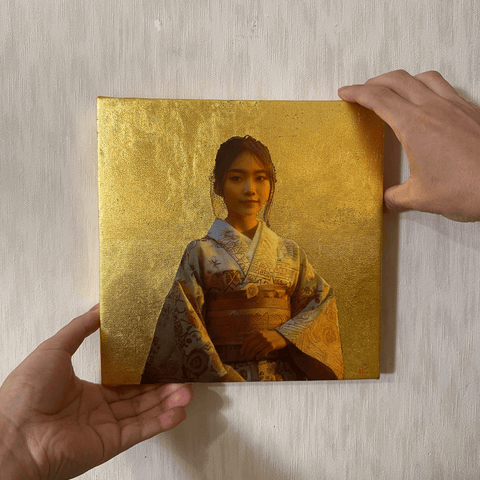 箔景色-美人画 (227㎜×227㎜)