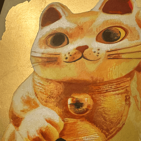開運色紙-人を招く招き猫(273㎜×242㎜)
