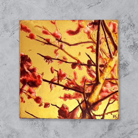 箔景色-紅梅　(109㎜×109㎜)