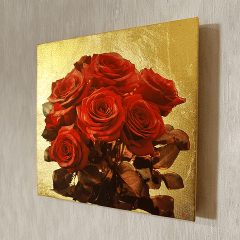 箔景色-red rose　(227㎜×227㎜)