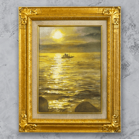 油絵 絵画【冬の朝日】 冬の朝日 (F4) – Kuronuma Art